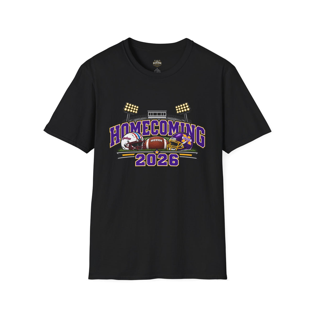 Homecoming 2026 Football T-Shirt — Stadium Lights & Helmets Game Day Tee