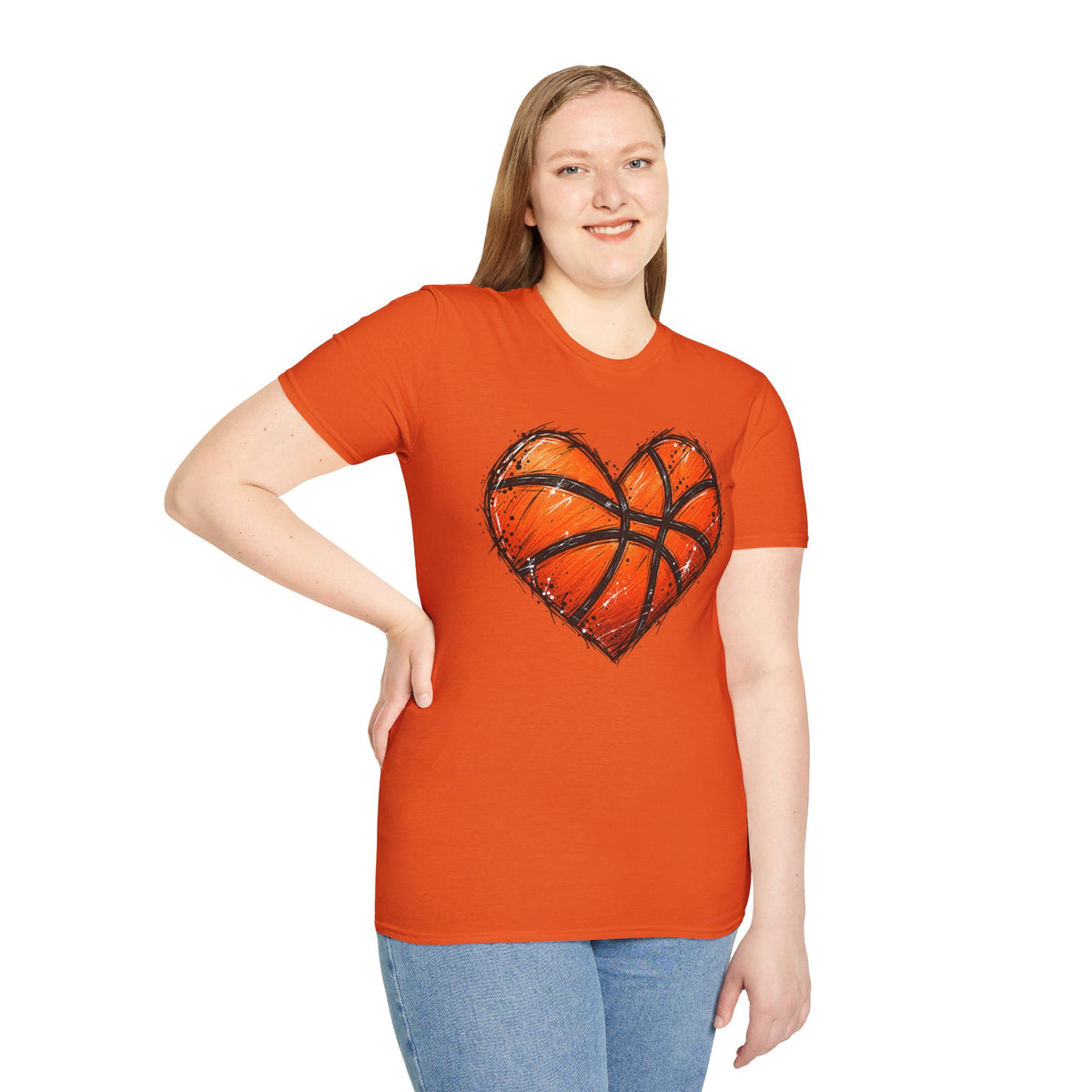 Basketball Heart T-Shirt — Athletic Love Tee for Players & Fans
