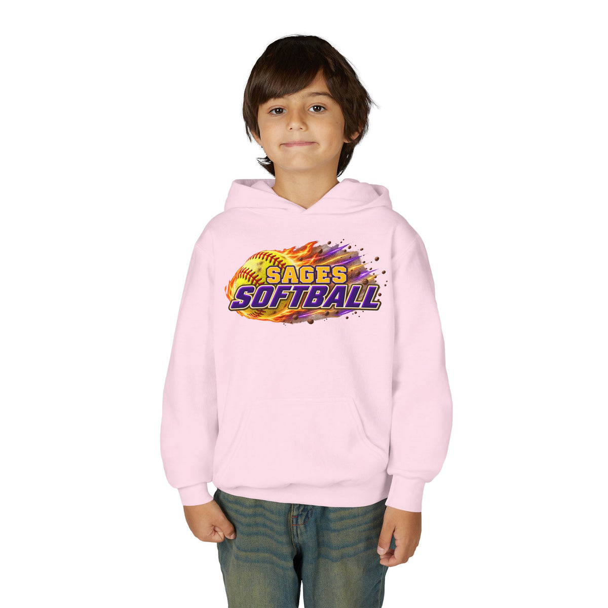YOUTH Sages Flaming Softball Hoodie