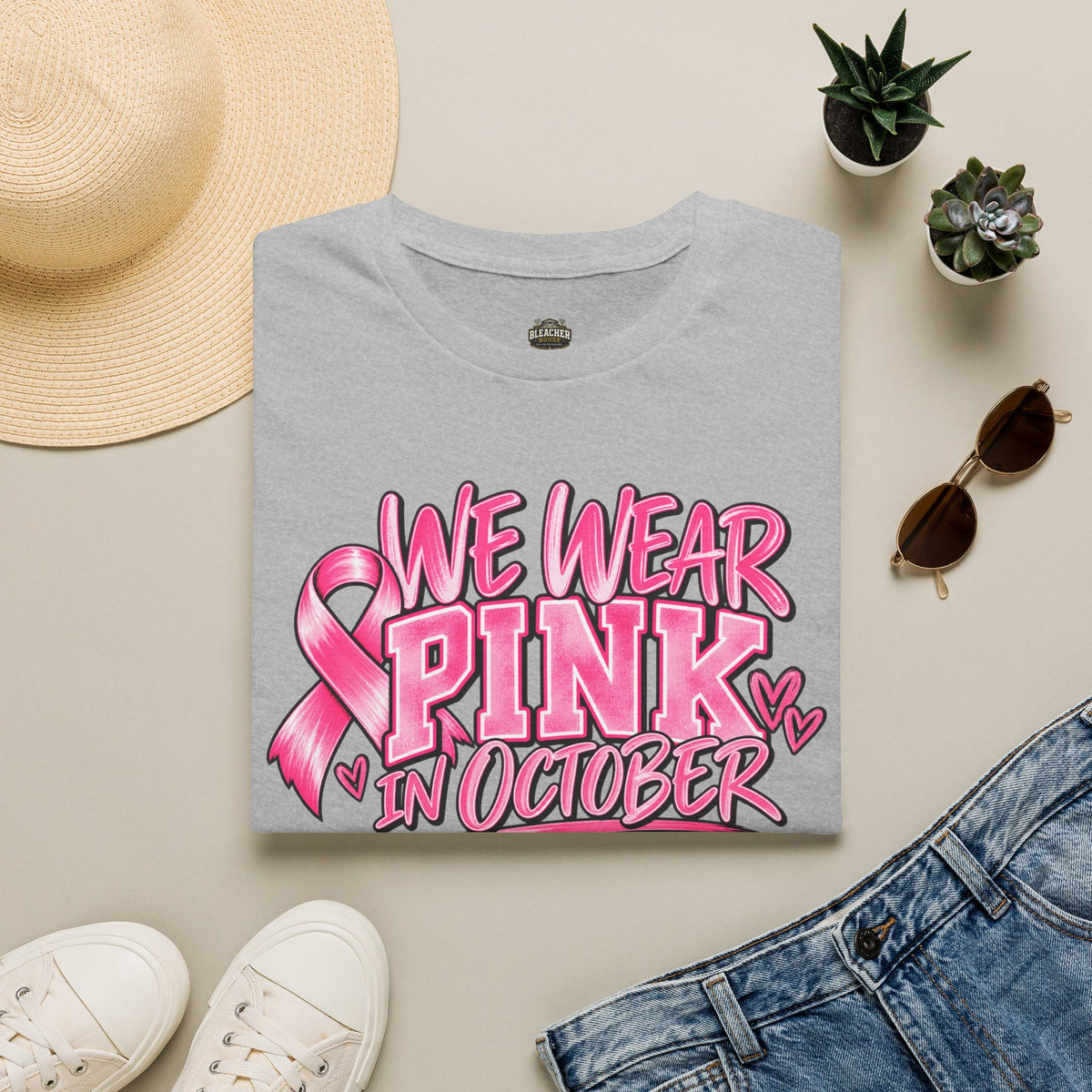 We Wear Pink in October T-Shirt — Breast Cancer Awareness Tee