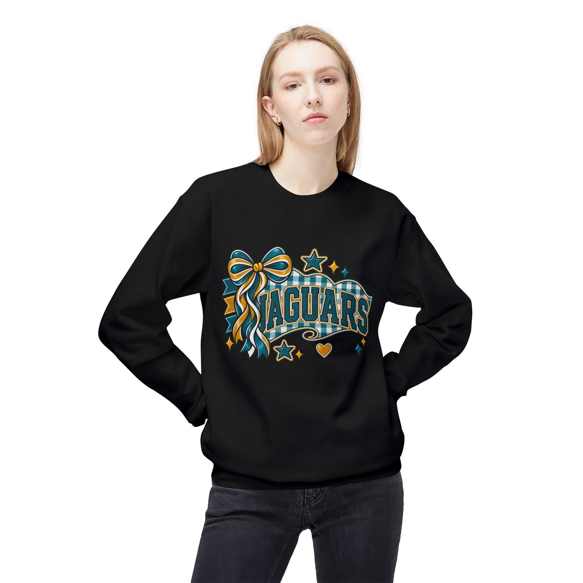 Jaguars Ribbon & Banner Crewneck Sweatshirt — Team Spirit Pullover