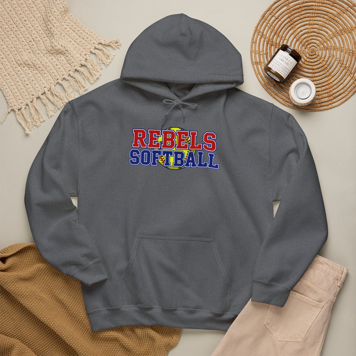 Rebels Softball Hoodie - Team Spirit Softball Pullover