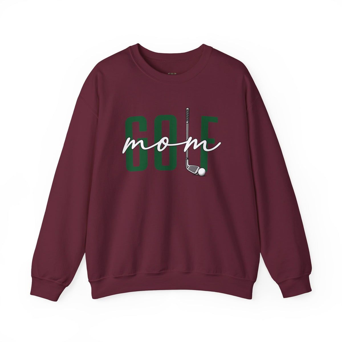 Golf Mom Crewneck Sweatshirt — 'MOM Graphic with Ball