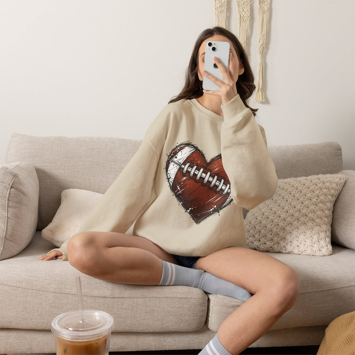 Unisex Heavy Blend™ Football Crewneck Sweatshirt