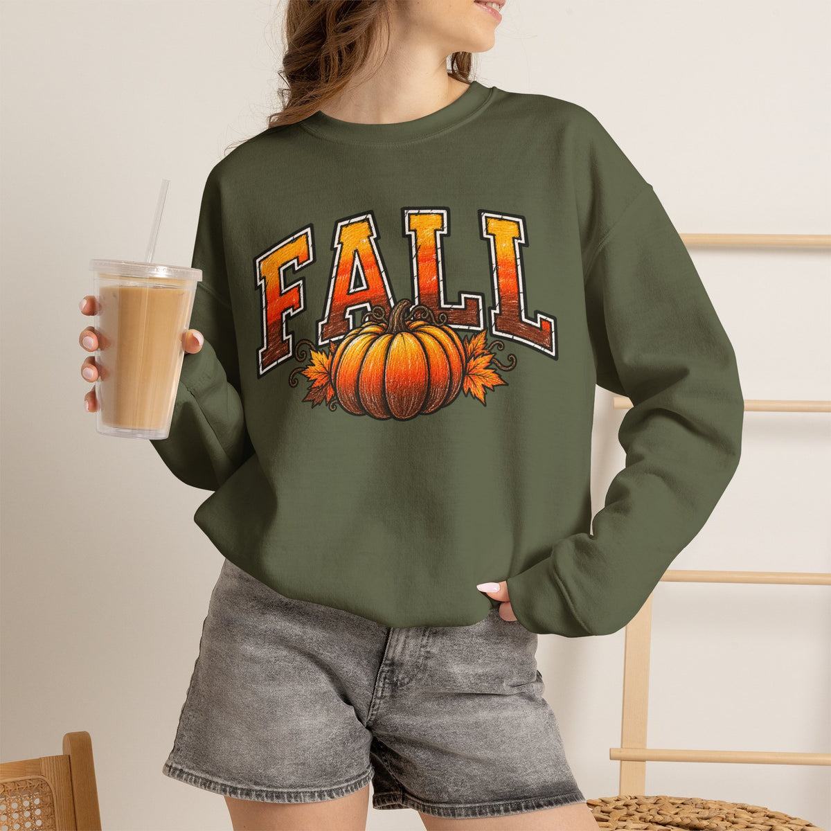 Fall Pumpkin Crewneck Sweatshirt