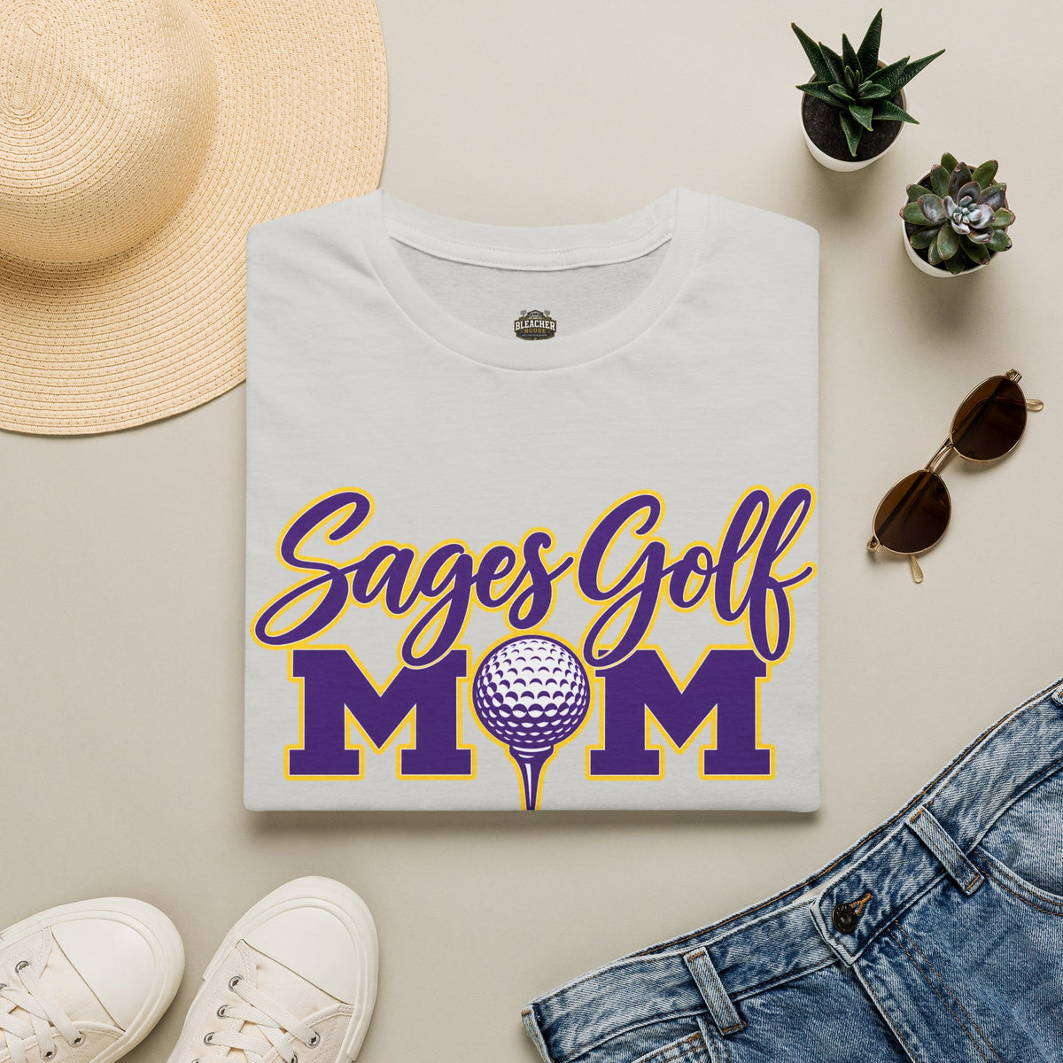 Sages Golf Mom T-Shirt — “Sages Golf MOM” Script & Tee Graphic