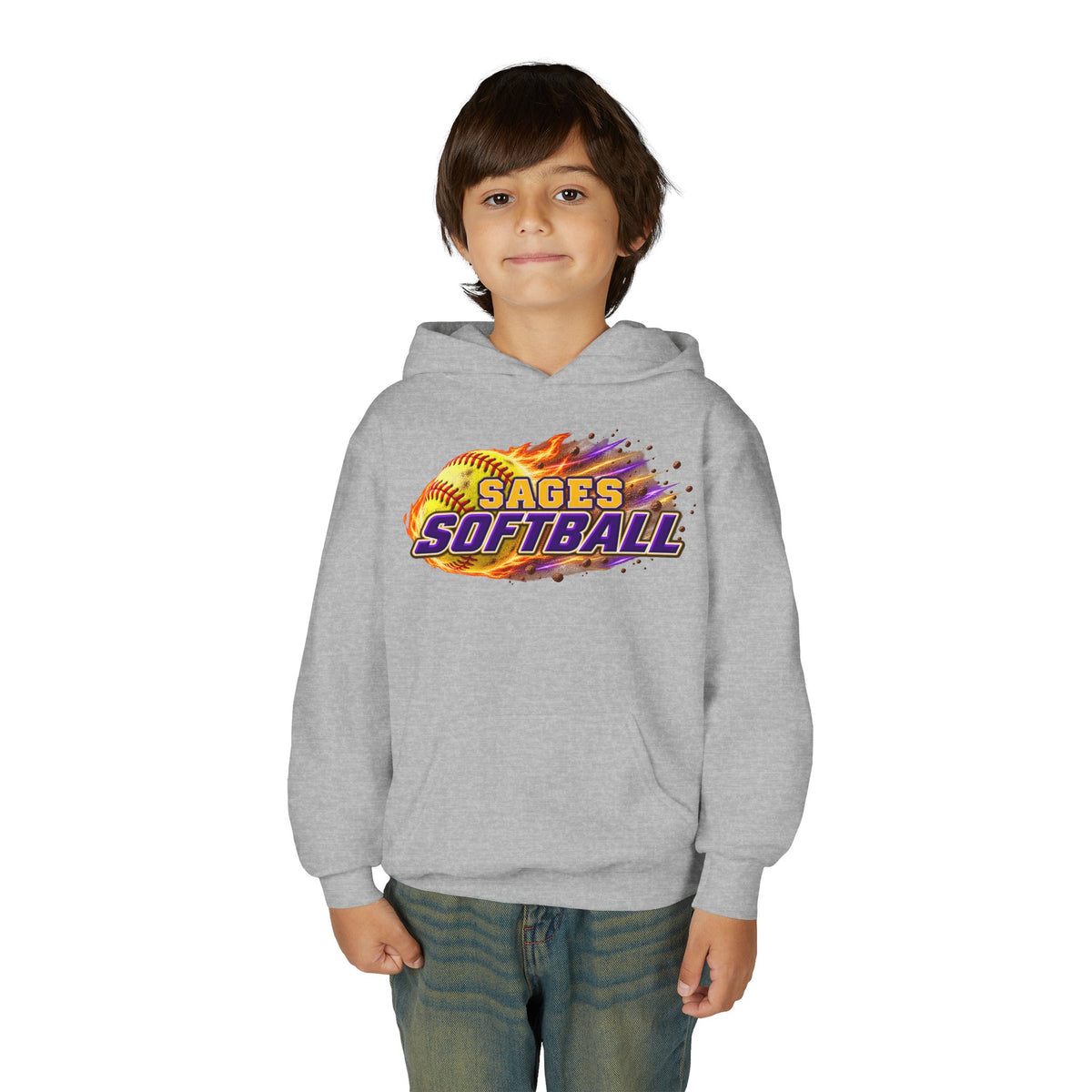 YOUTH Sages Flaming Softball Hoodie