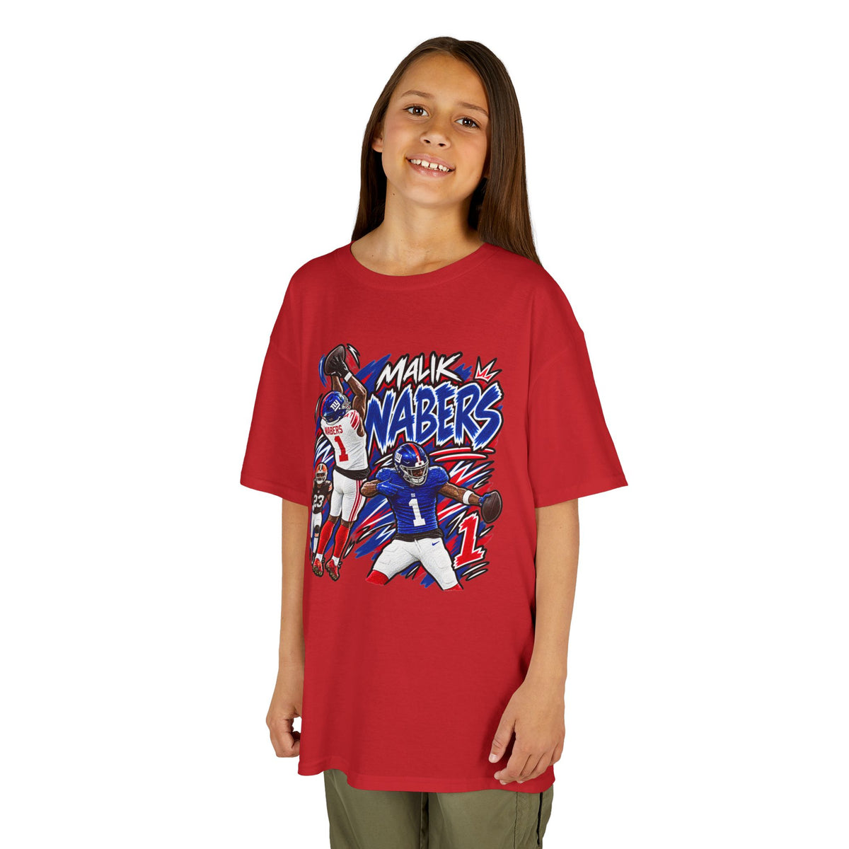 Malik Nabers Graphic T-Shirt - Sunday Standouts Sketch Series