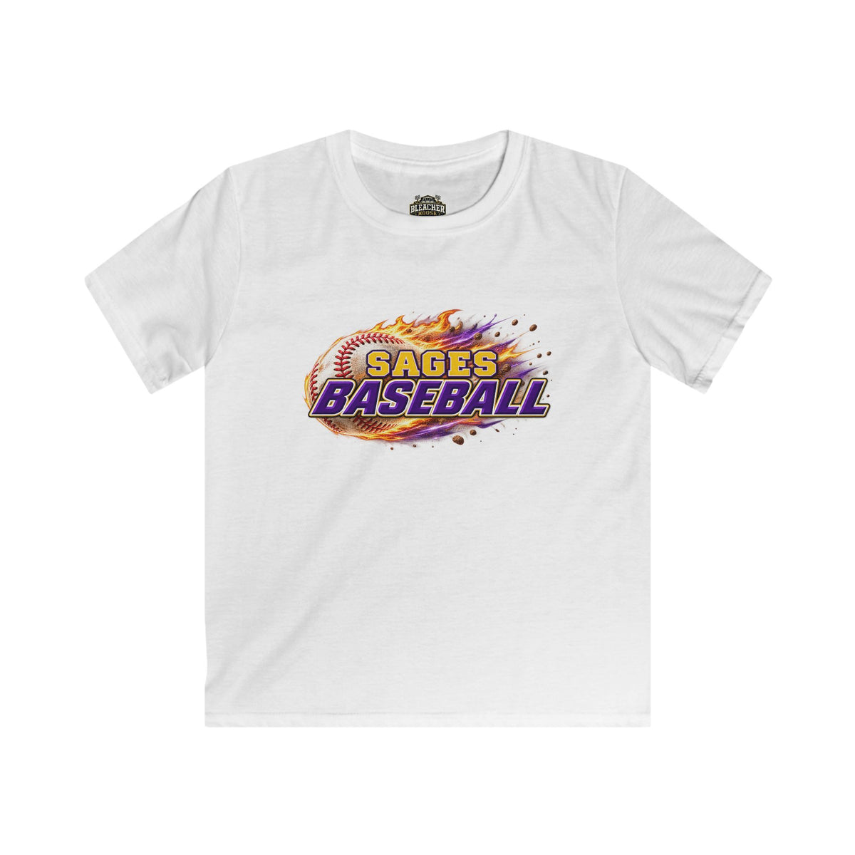 YOUTH Sages Flaming Baseball Team Tee – Youth Baseball Shirt