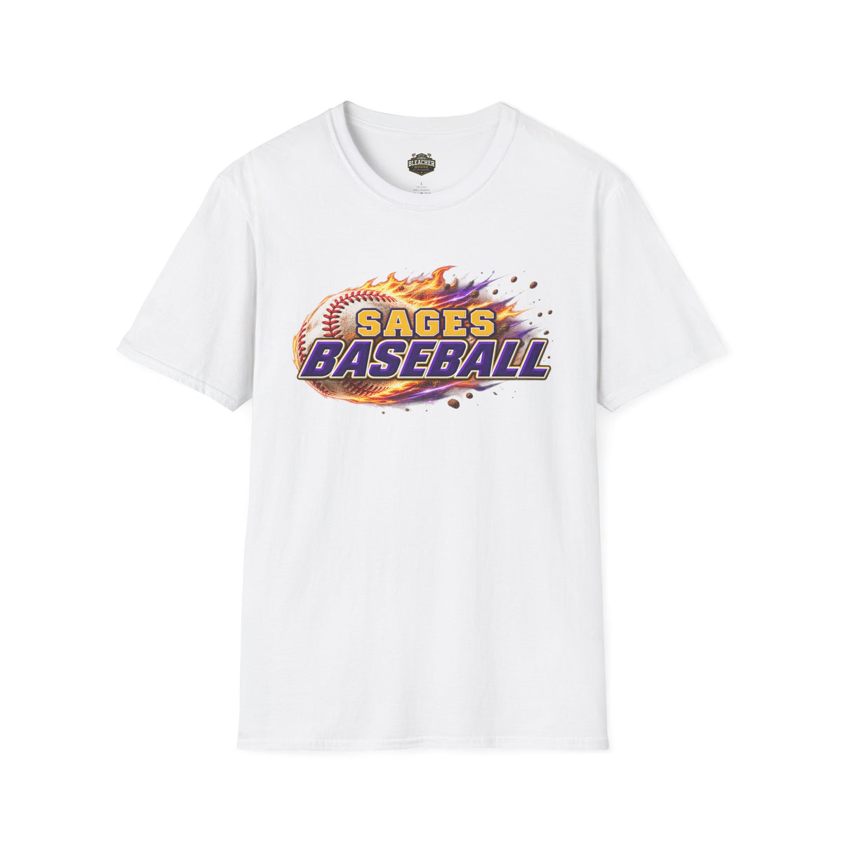 Sages Flaming Baseball T-Shirt — Flaming Baseball Team Tee