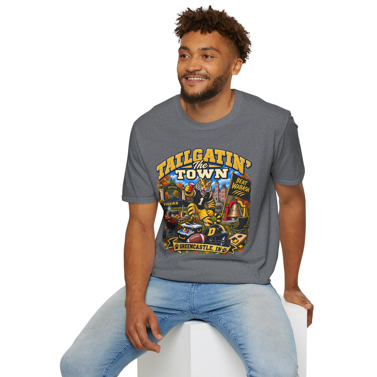 Tailgatin' the Town - DEPAUW EDITION - College Game Day Tailgate Tee