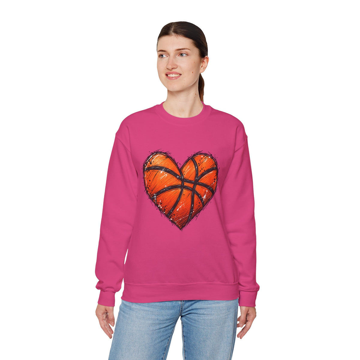 Basketball Heart Crewneck Sweatshirt