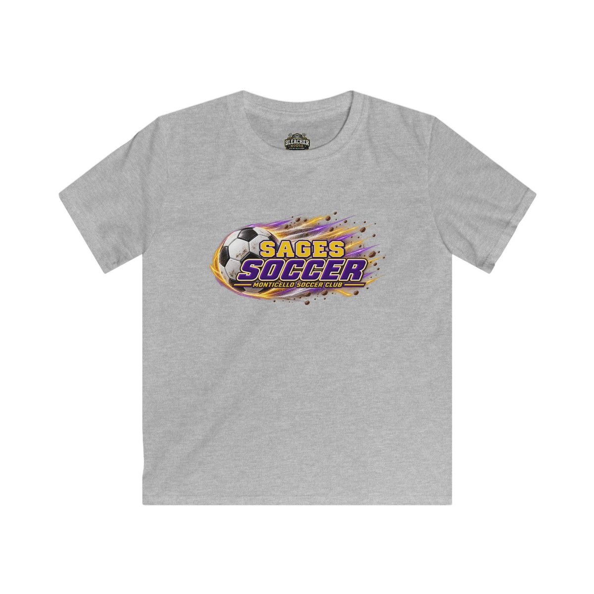 YOUTH Monticello Soccer Club T Shirt - Flaming Soccer Ball