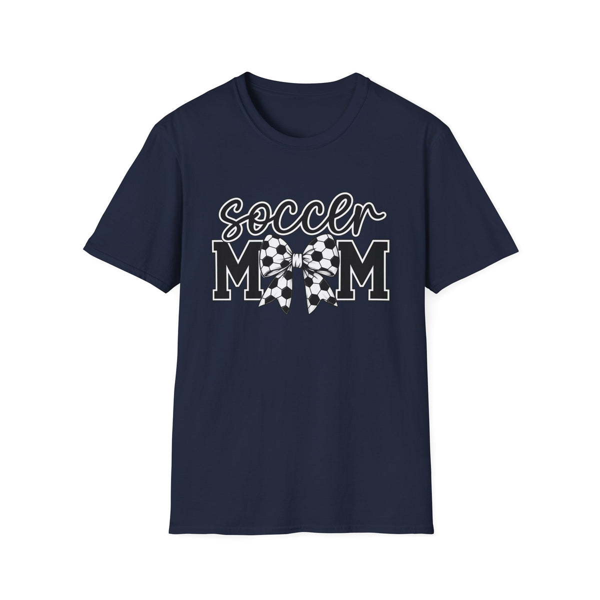 Soccer Mom T-Shirt — Leopard Bow Soccer Ball Design