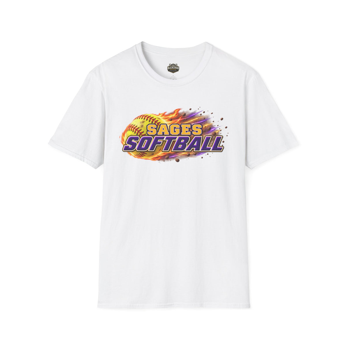 Sages Flaming Softball Graphic T‑Shirt