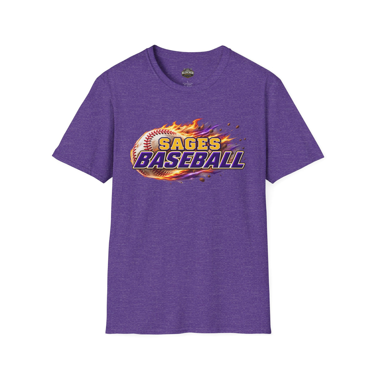 Sages Flaming Baseball T-Shirt — Flaming Baseball Team Tee