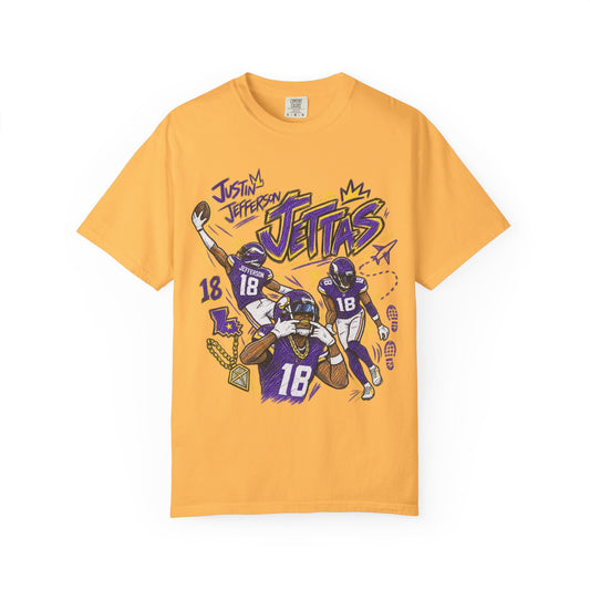 Justin Jefferson, JETTAS Graphic T-Shirt - Sunday Standouts Sketch Series