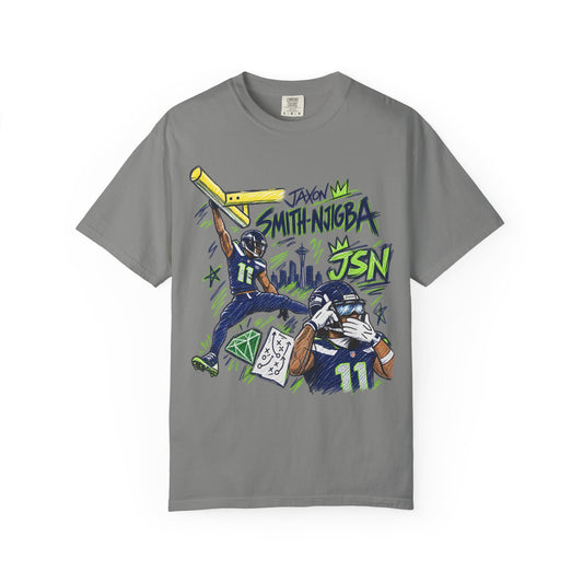 Jaxon Smith-Njigba, JSN Graphic T-Shirt - Sunday Standout Sketch Series -