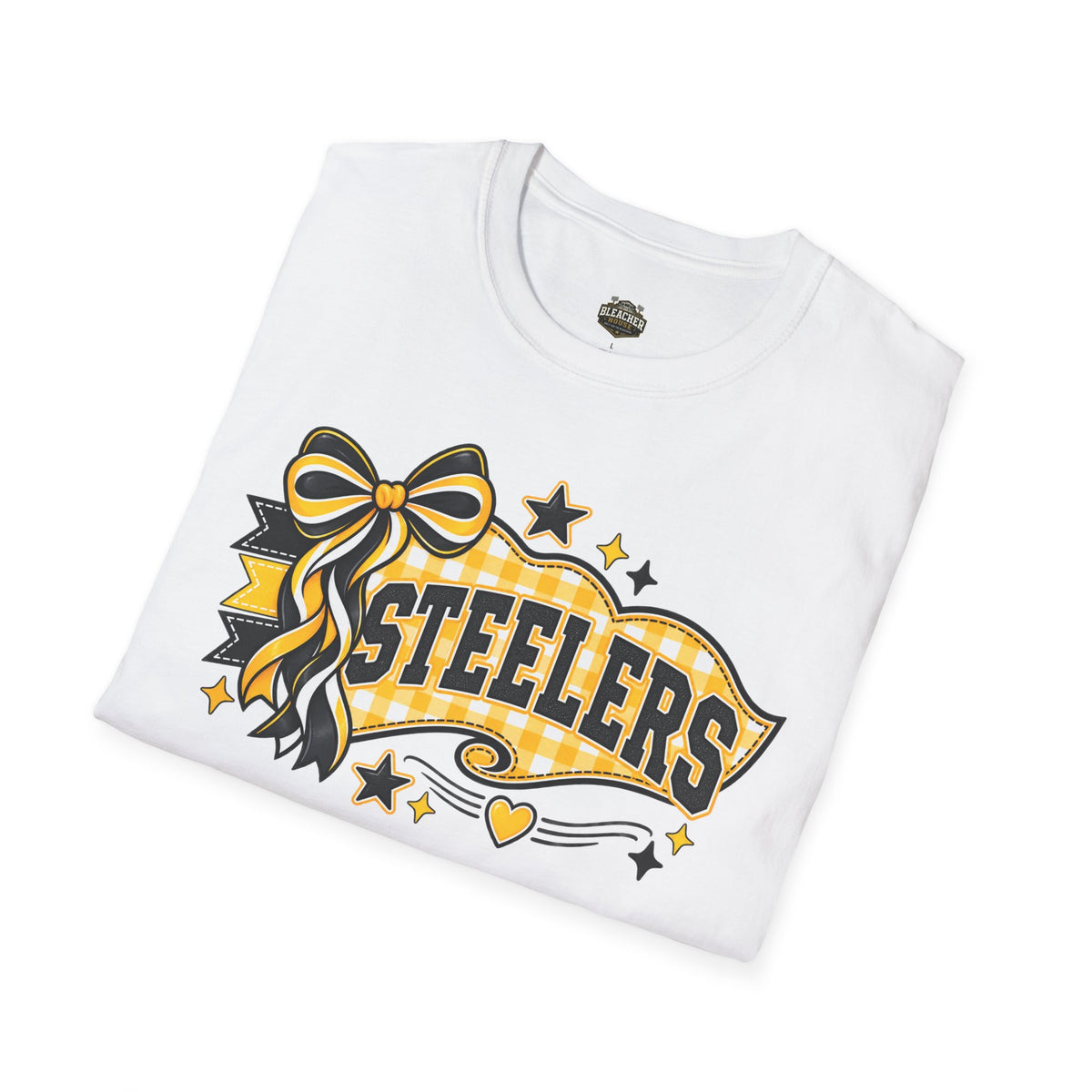 Steelers Ribbon T-Shirt — Cheerful Black & Gold Football Fan Tee