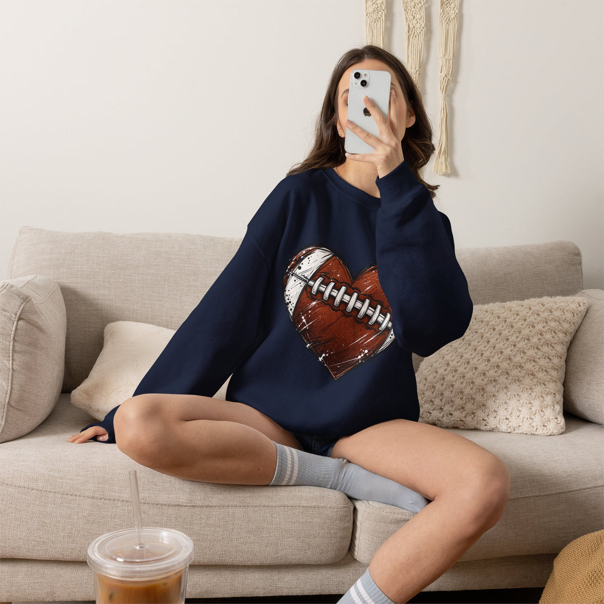 Unisex Heavy Blend™ Football Crewneck Sweatshirt