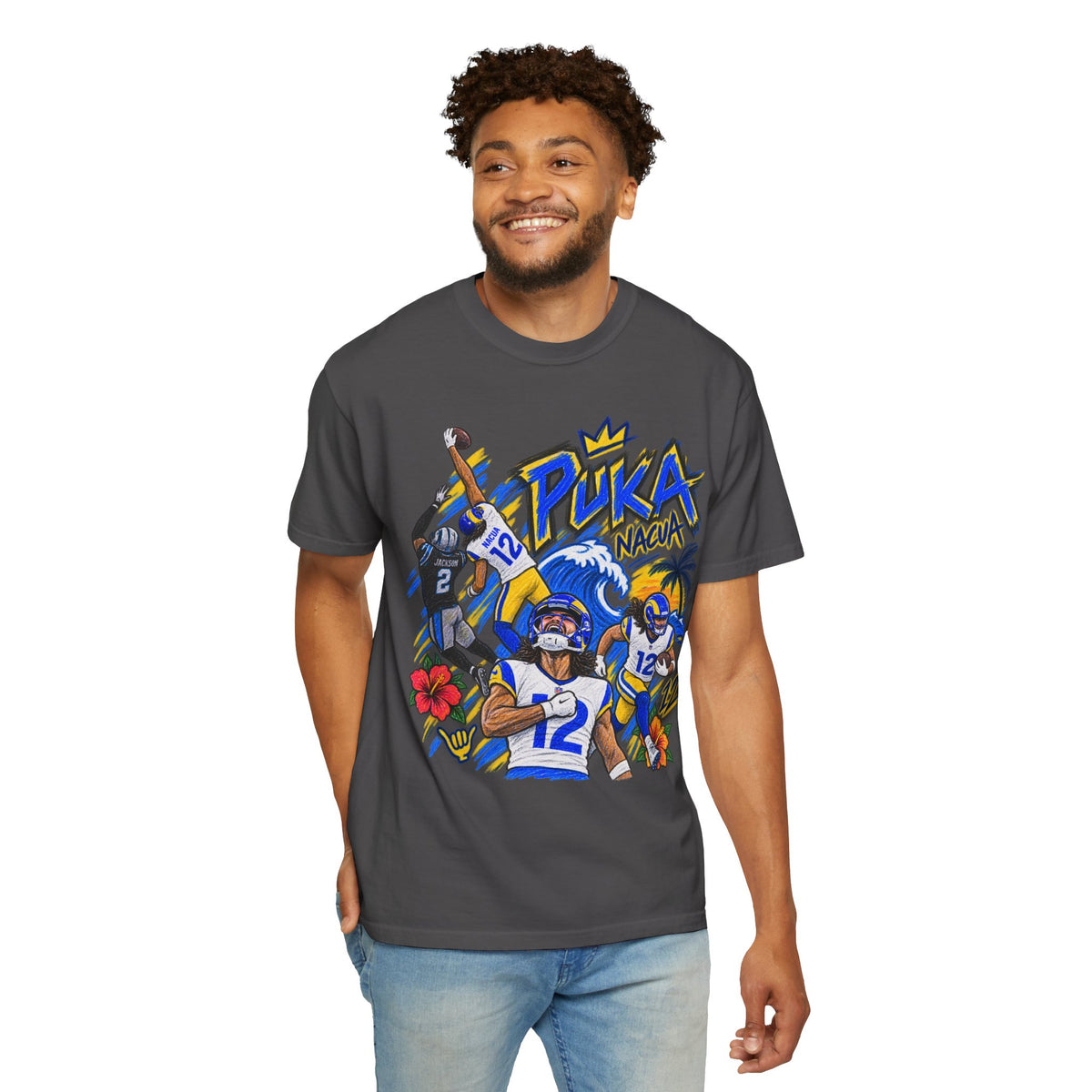 Puka Nacua Graphic T-Shirt - Sunday Standouts Sketch Series