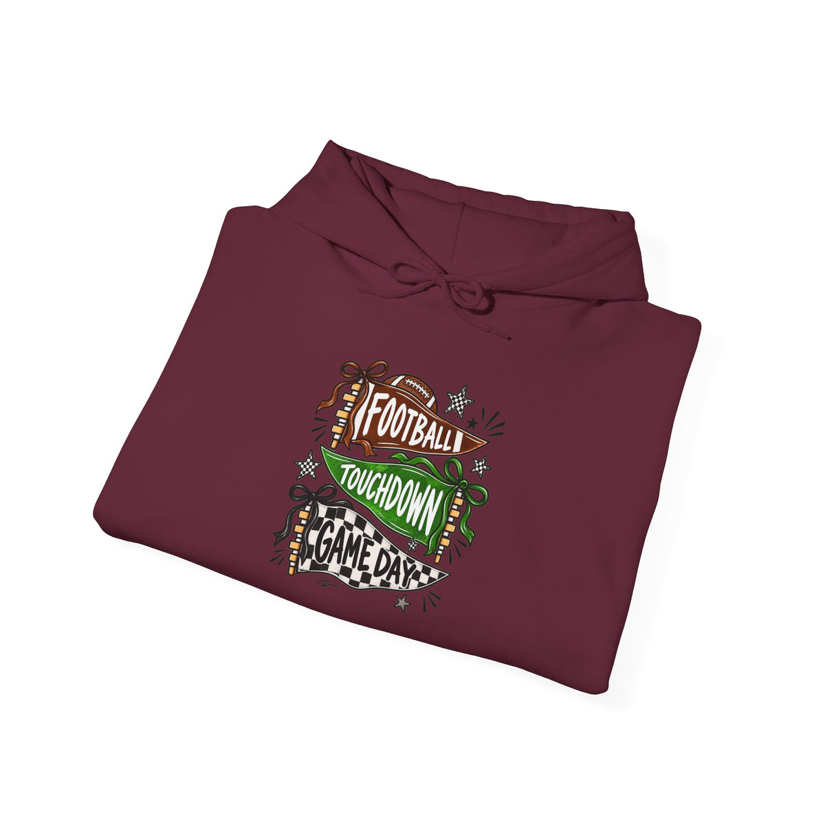 Football Touchdown Game Day Hoodie - Retro Grunge Sports Sweatshirt