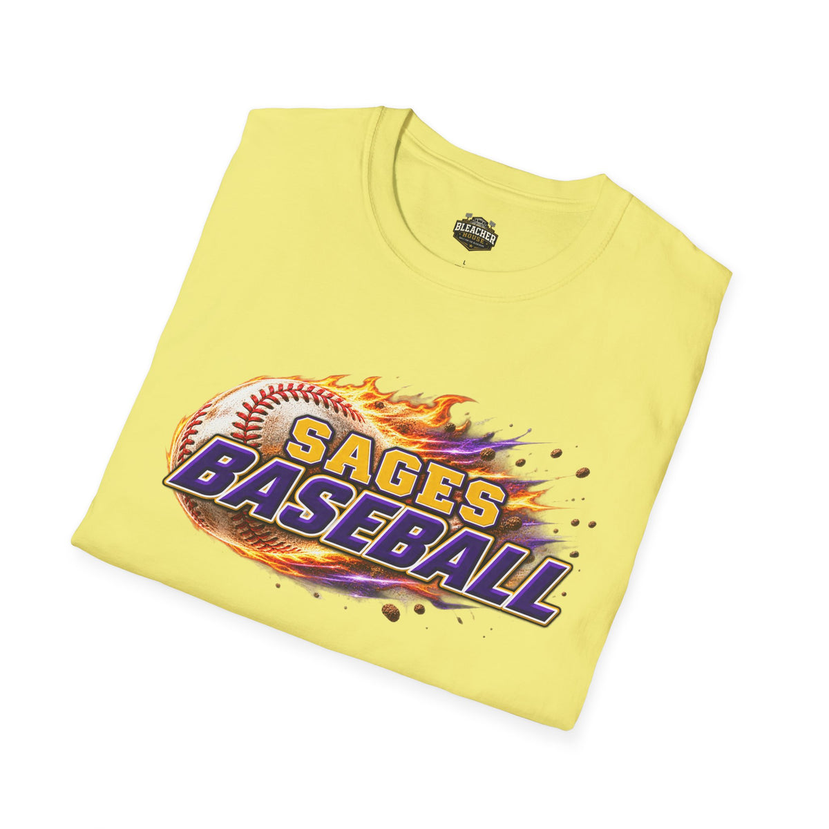 Sages Flaming Baseball T-Shirt — Flaming Baseball Team Tee
