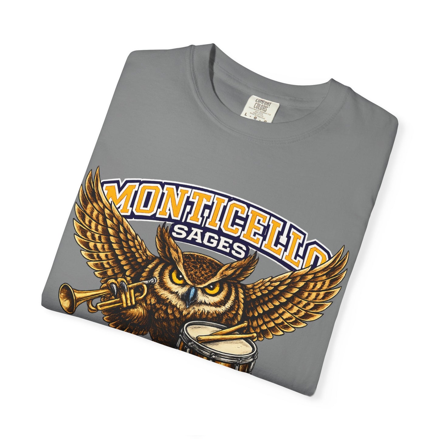 Monticello Sages Marching Band - Vintage Owl & Wings T-Shirt
