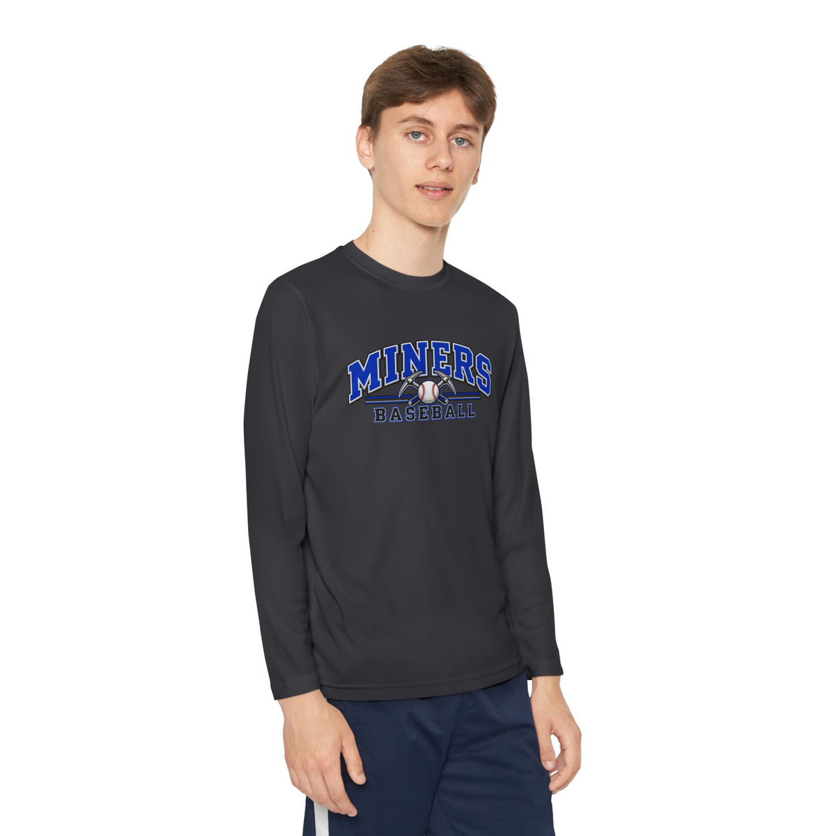 YOUTH Miners Baseball Long Sleeve Tee — Team Logo Athletic Shirt