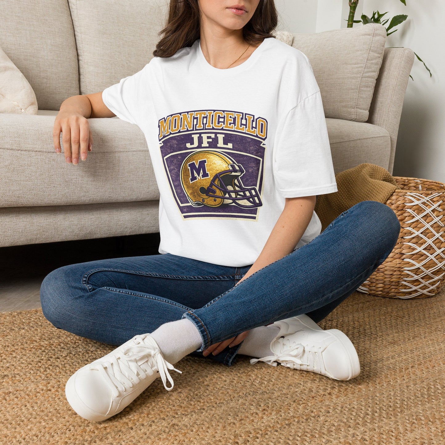 Monticello JFL Football T‑Shirt — Vintage Helmet Tee