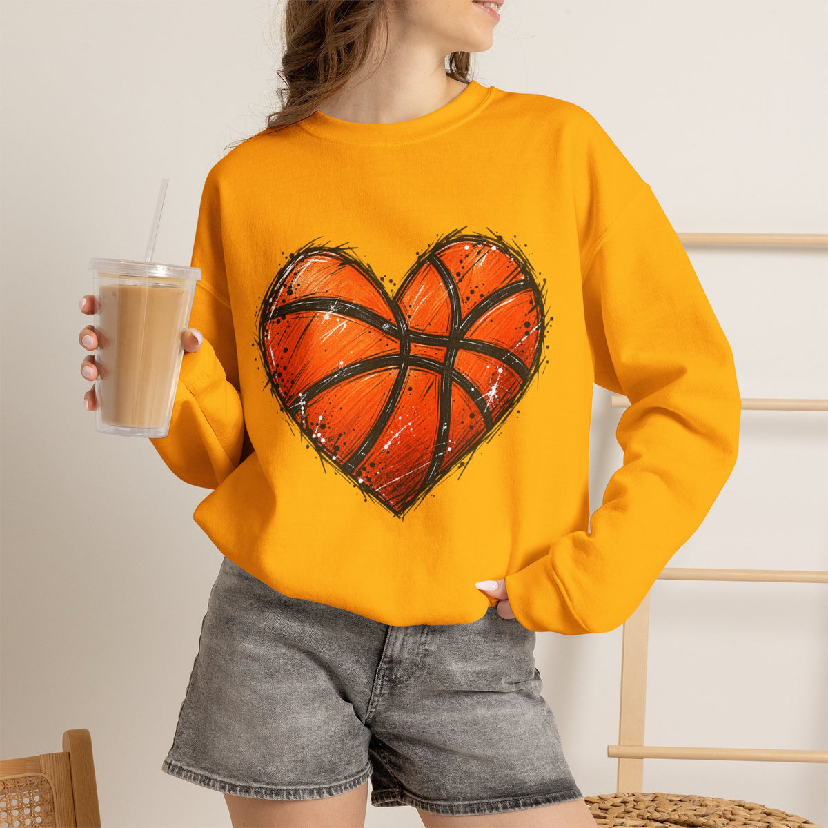 Basketball Heart Crewneck Sweatshirt