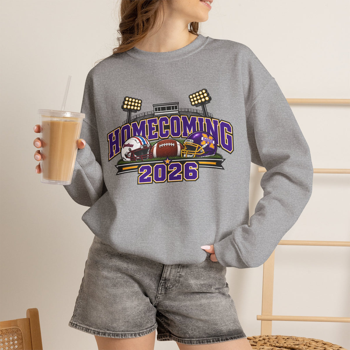 Homecoming 2026 Crewneck Sweatshirt — Football Stadium Design