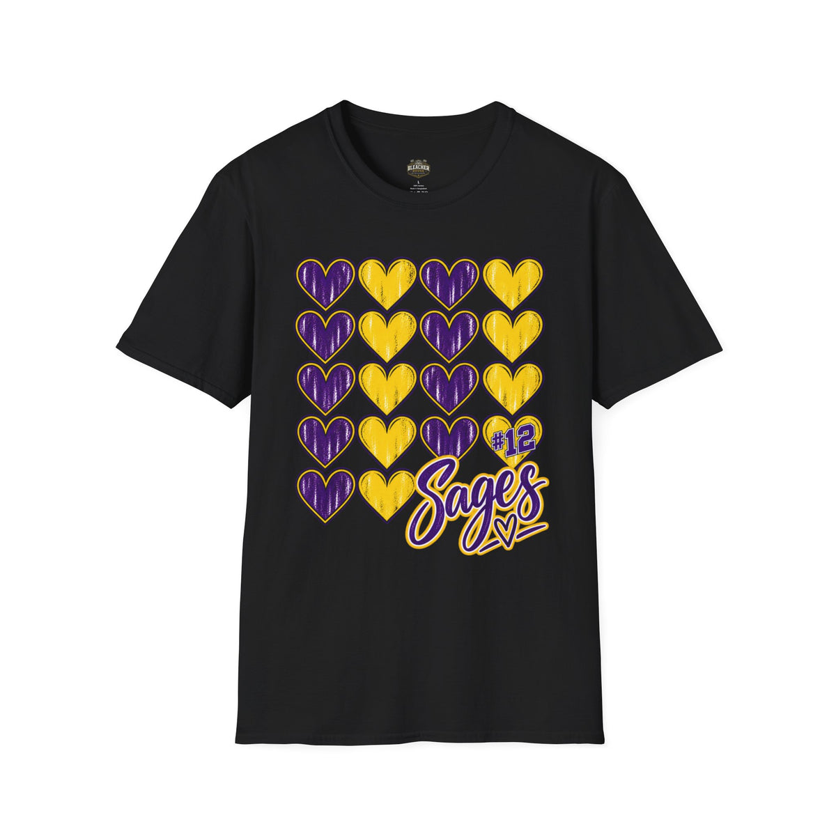 Galbo Sages Heart Grid T-Shirt — Purple & Gold #12 Team Spirit Tee