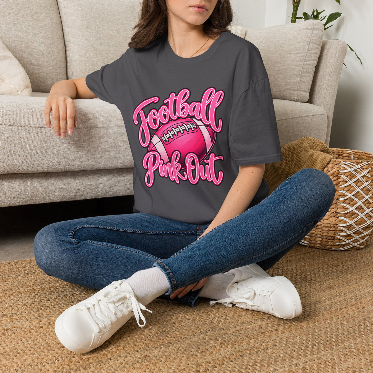 Football Pink Out T-Shirt — Pink Football Game Day Tee