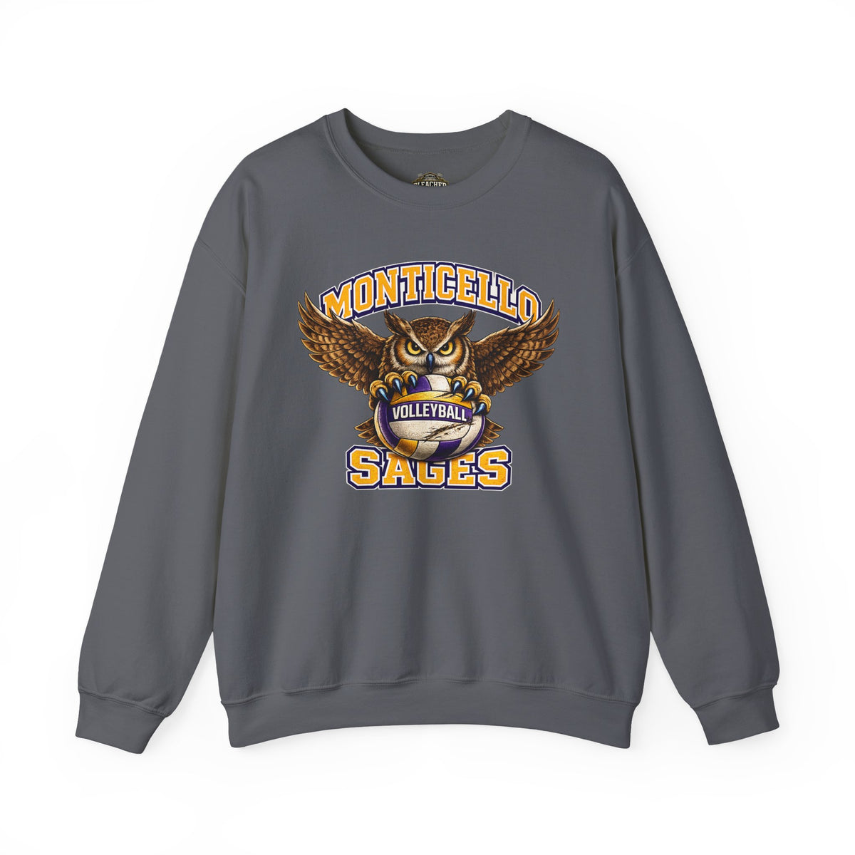 Monticello Sages Volleyball Crewneck Sweatshirt - Owl Wingspread Logo
