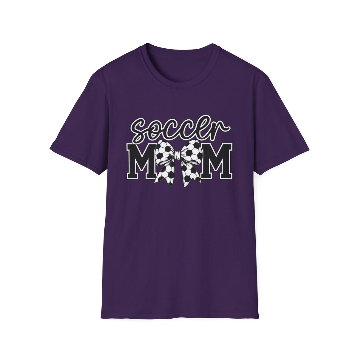 Soccer Mom T-Shirt — Leopard Bow Soccer Ball Design