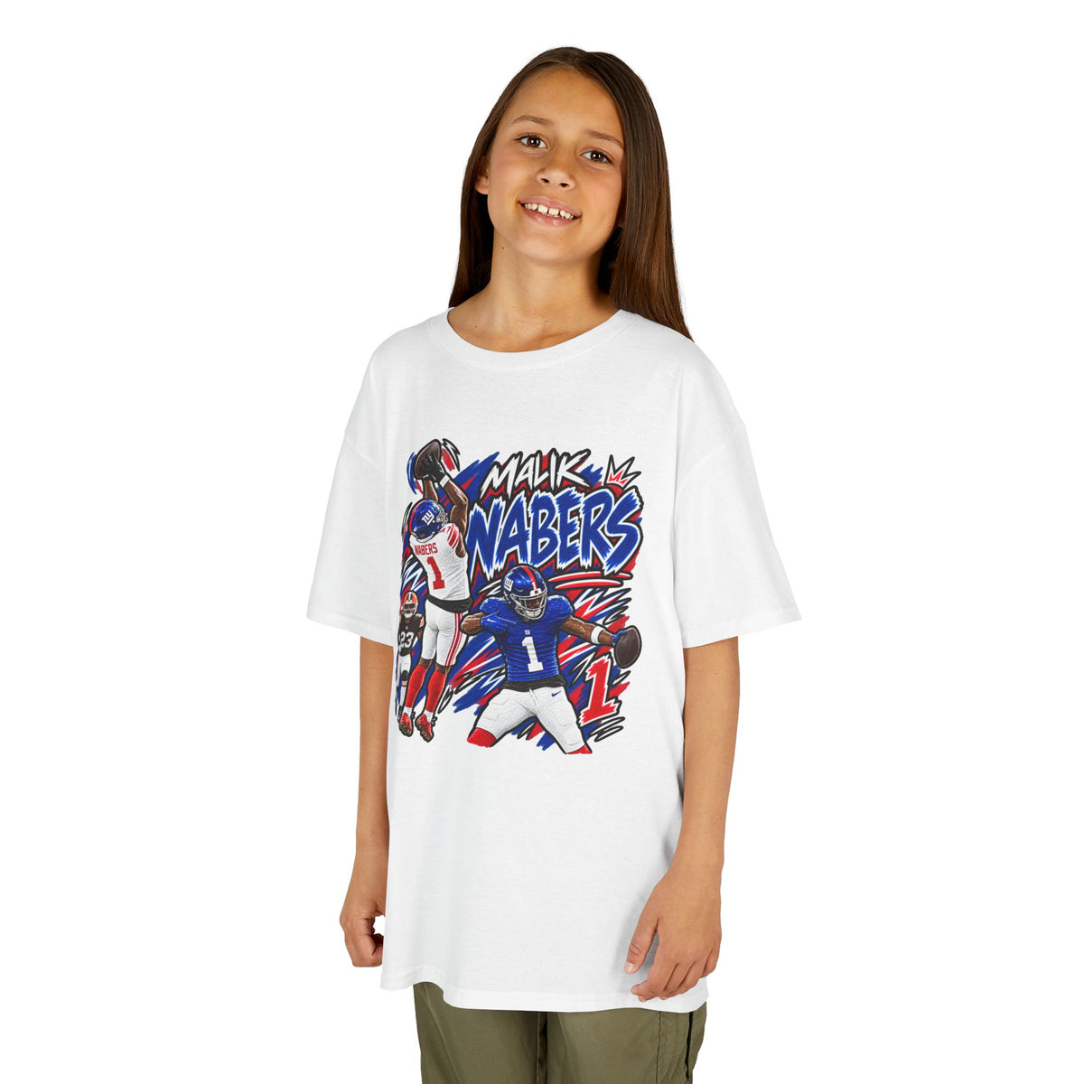 Malik Nabers Graphic T-Shirt - Sunday Standouts Sketch Series