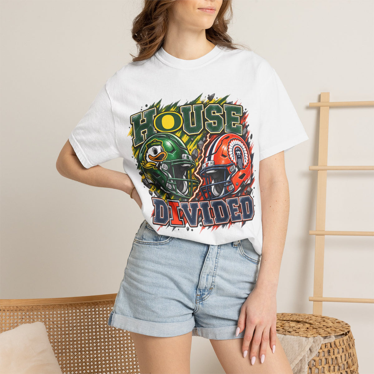 House Divided Football T-Shirt - Oregon vs. Illinois