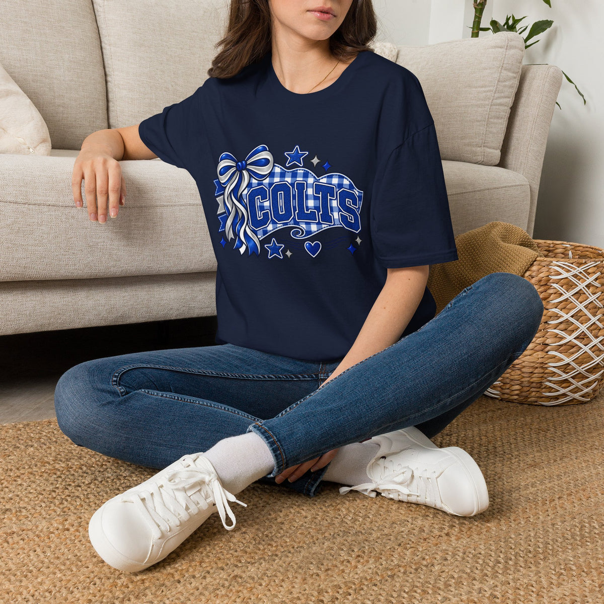 Colts Ribbon & Banner T-Shirt — Team Spirit Tee