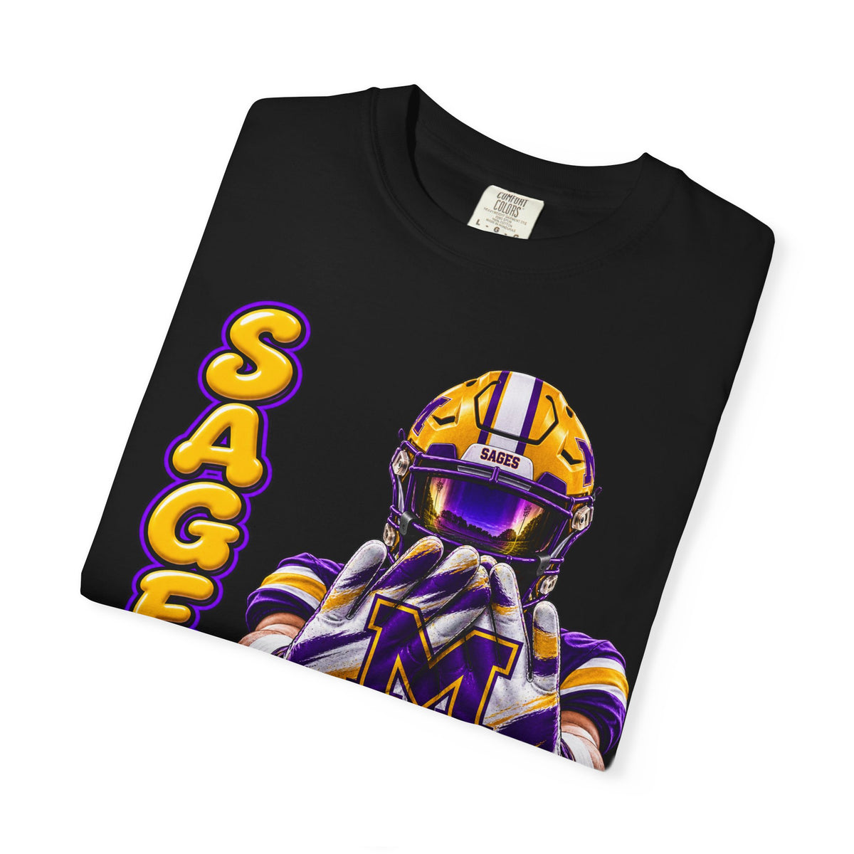 Monticello Sages Football Player Graphic T-Shirt