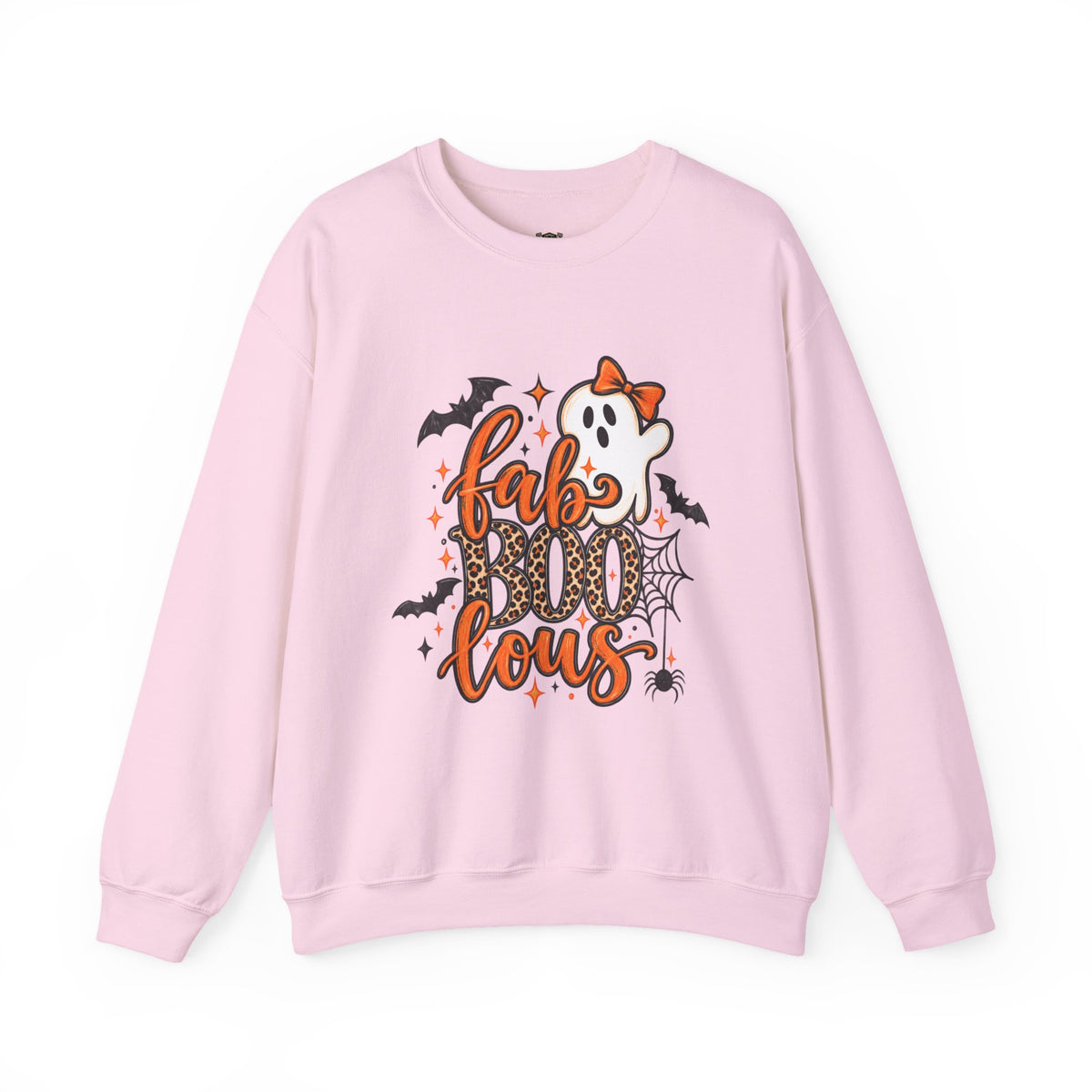 FabBOOlous Halloween Sweatshirt — Cute Ghost, Bats & Spiderweb Fall Crewneck