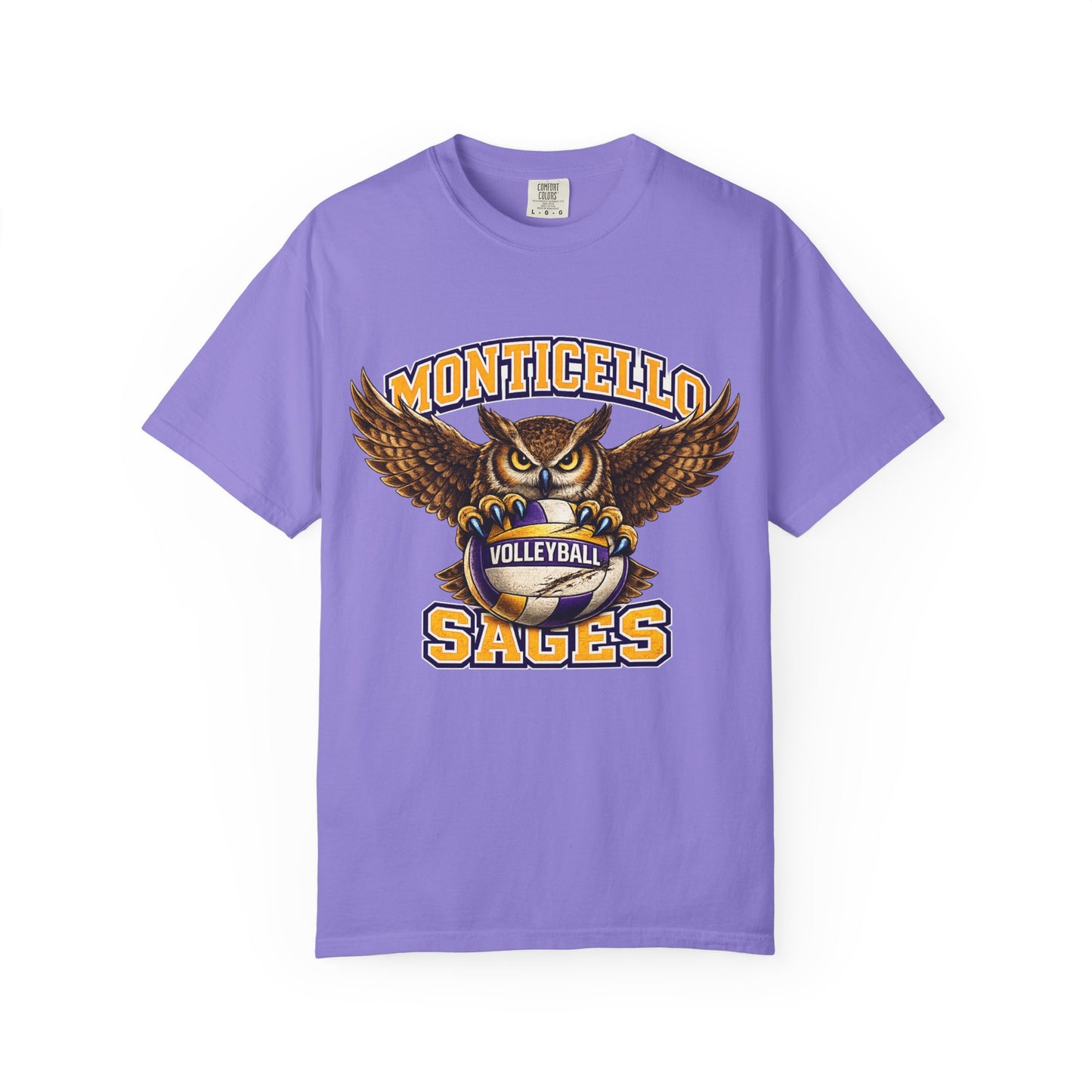 Monticello Sages Volleyball T-Shirt — Vintage Owl & Wings Team Tee