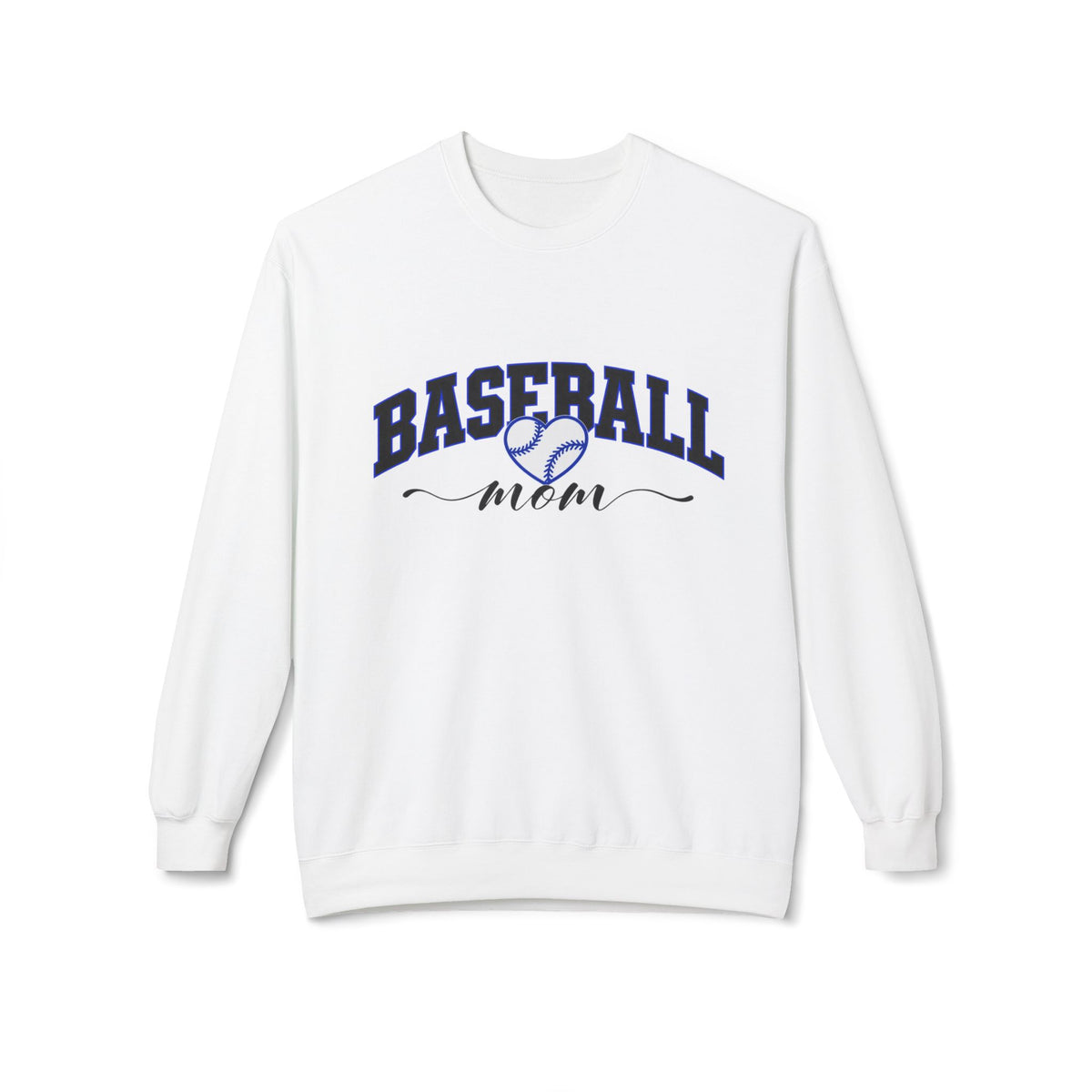 Baseball Mom Crewneck Sweatshirt – Athletic Script Heart Design