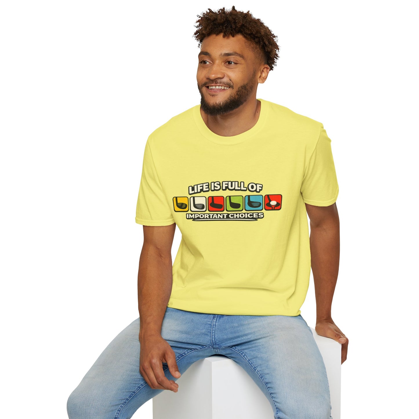T‑Shirt — "Life Is Full Of Important Choices" Retro Game Controller Graphic