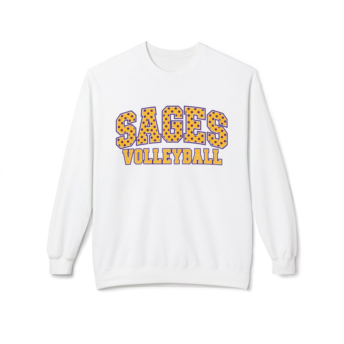 Sages Volleyball Crewneck Sweatshirt — Retro Leopard Lettering