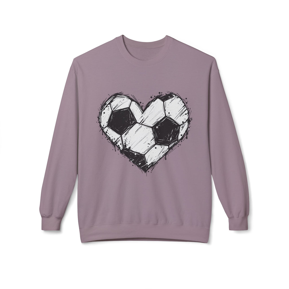 Soccer Heart Crewneck Sweatshirt – Distressed Sketch Football Graphic