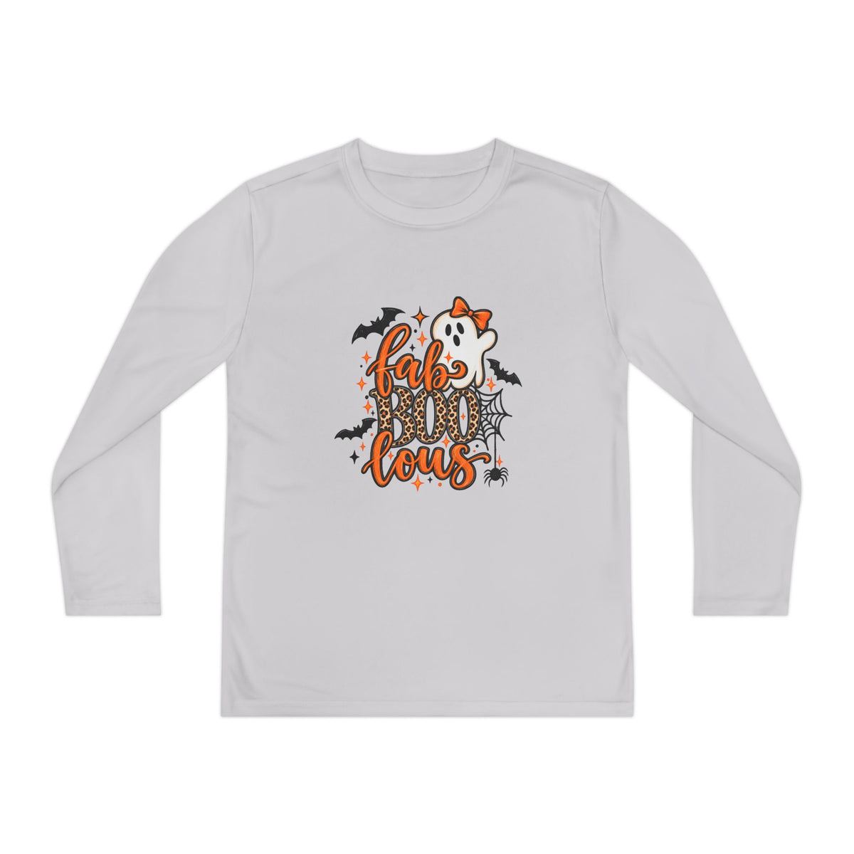 Youth Long Sleeve Tee - "Fab BOO Lous" Halloween Ghost Design