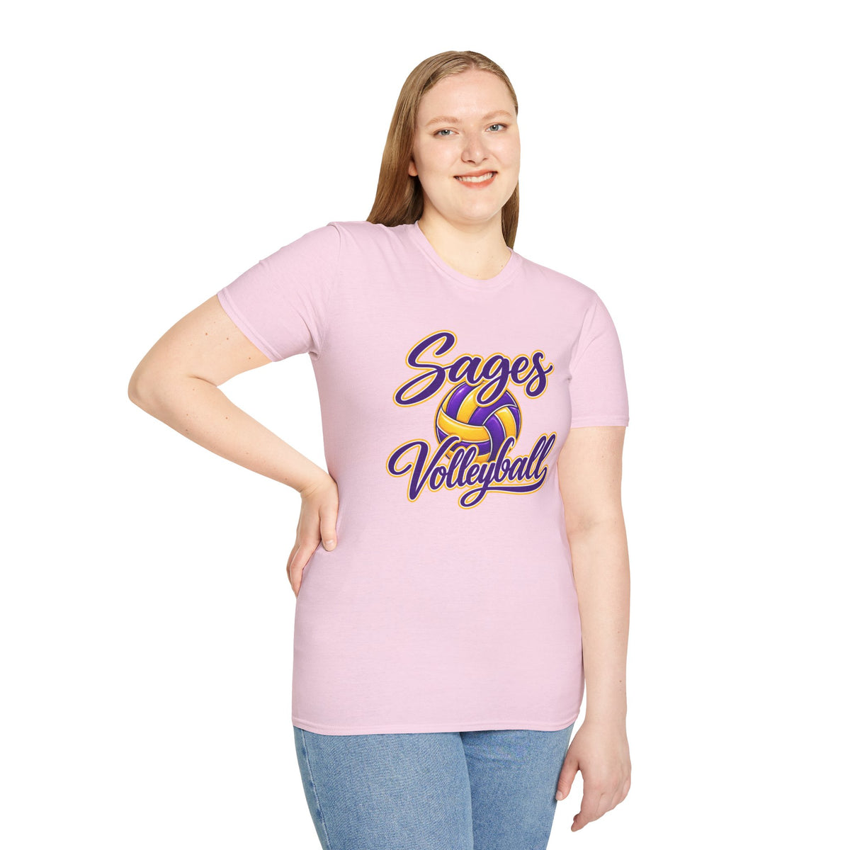 Sages Volleyball T-Shirt — Purple & Gold Team Tee