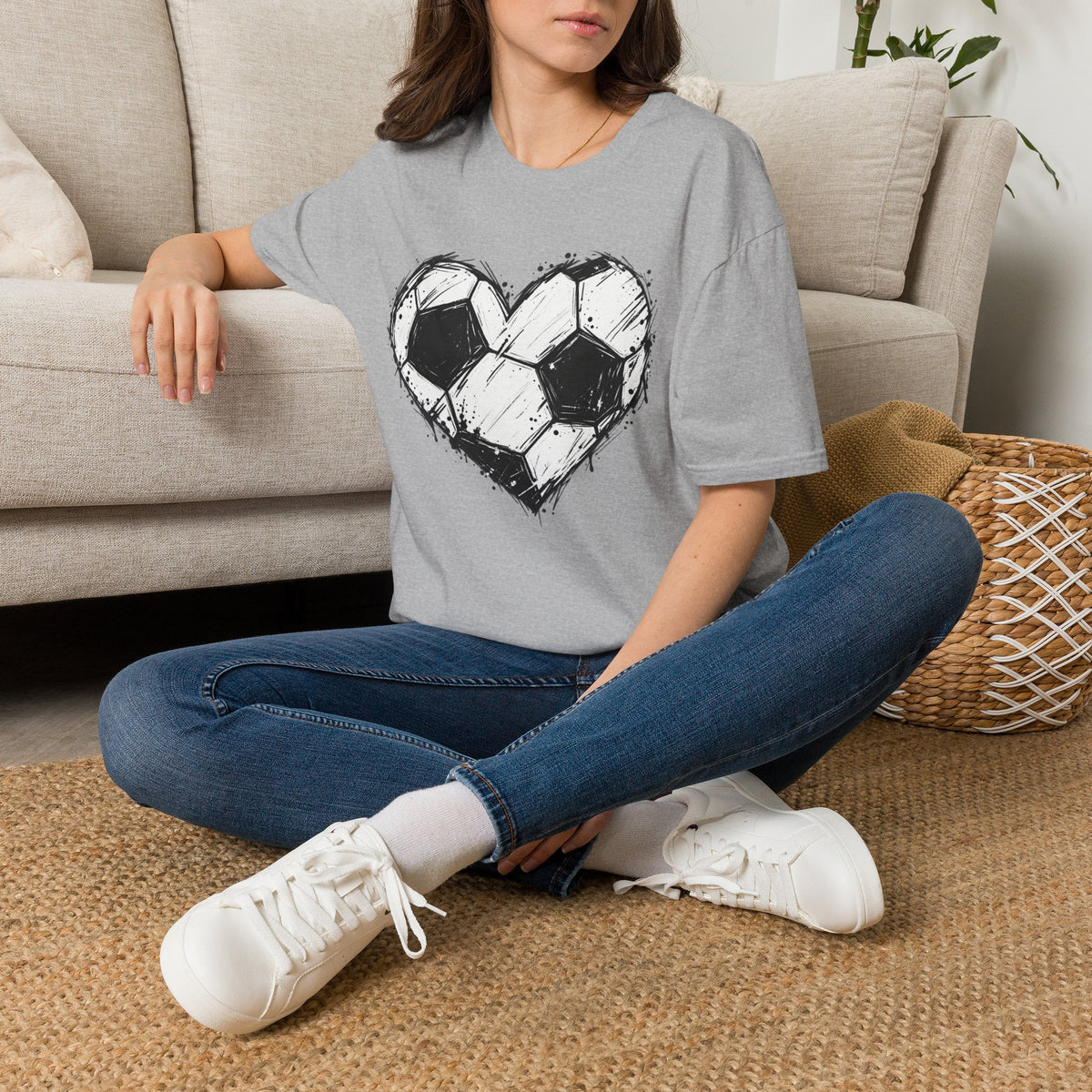 Soccer Heart T-Shirt — Grunge Love Football Tee