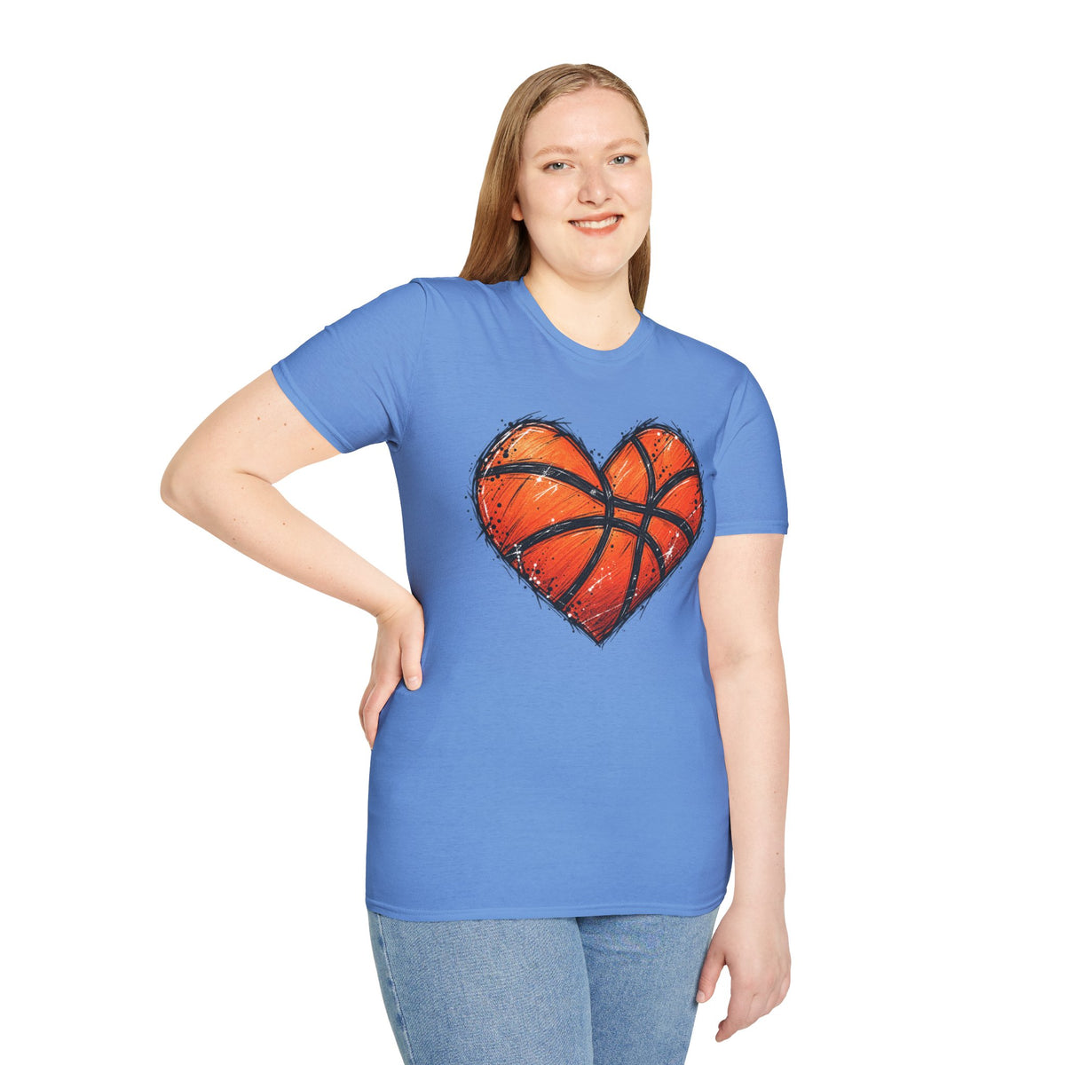 Basketball Heart T-Shirt — Athletic Love Tee for Players & Fans